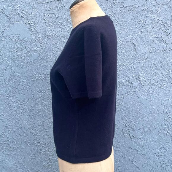 Vintage Black Cashmere Sweater short sleeve size petite medium - Picture 3 of 6